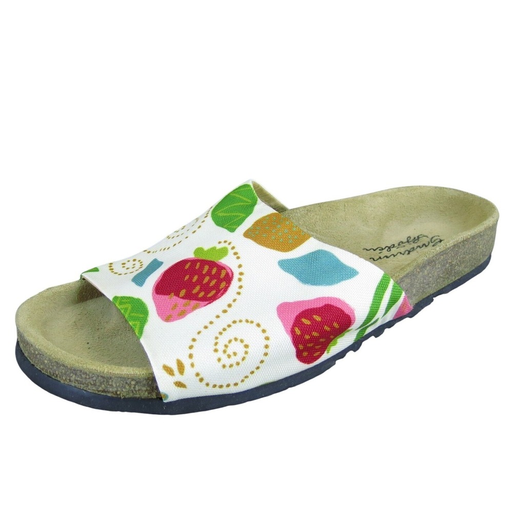 Gudrun Sjoden Womens Strawberry Digital Print Fabric‎ Sandals Size 37